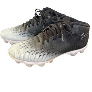 Under Armour Spotlight Football Cleats Youth Mens 7.5 Mid Black Gray Molded